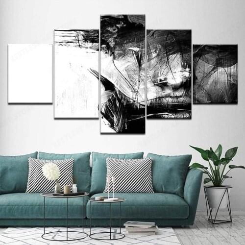 Artworks Accessories Black White Abstract Face Printed Poster Watercolor Modular Modern Canvas Wall Art Paintings Pictures
