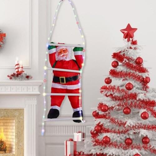 Climbing Ladder Christmas Old Man LED Luminous Doll Pendant Remote Control 8 Model Light Xmas Santa Claus Hanging Ornaments