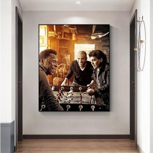 Poster HD Prints Canvas Football Star Hand of God Classic Mural Portraits Playing Games in the Room Pictures Home Decoration