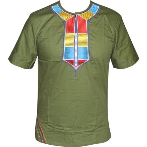 Colorful Embroidery Dashiki Men African Short Sleeve Hippie Vintage Tribal Embroidery Top 2019 ropa hombre рубашка мужская