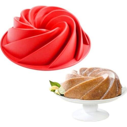 Silicone Cake Mold Nonstick Heat Resistant Reusable Baking Tools Tray DIY Birthday Christmas Bakeware Spiral Shape Mousse Mould
