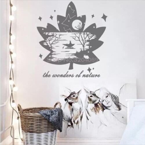 Specially Designed Leaves Wall Stickers Art Decals Vinyl Home Decoration Living Room Bedroom Self-adhesive Art Murals YY519