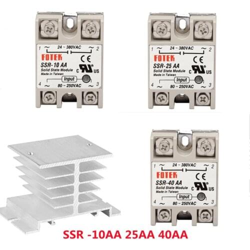 Ssr-10aa 25aa 40aa AC Control AC SSR White Case Single Phase Solid State Relay