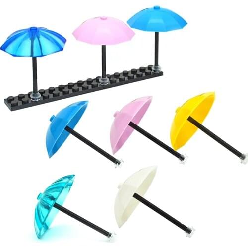 Building Blocks 4094 Colorful Utensil Umbrella Top Flaps 6x6 With Top Stud City Sunshade Bricks Creative Toy For Children