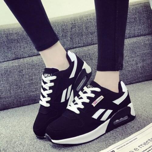 Women Sport Shoes Air Cushion Leather Sneakers Ultra Light Female Breathable Lace-up Non-slip Outdoor Running Shoe Soft Trainers