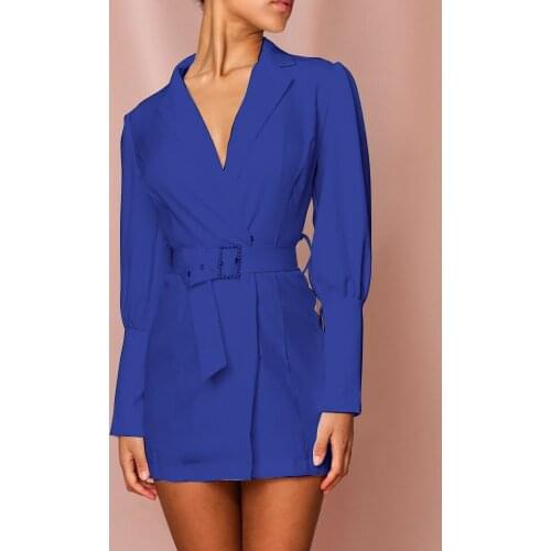 Real Picture Women Blazer Chic Fashion Double Breasted Jacket With Belt Sexy Deep V Neck Streetwear Daily Casual Wear