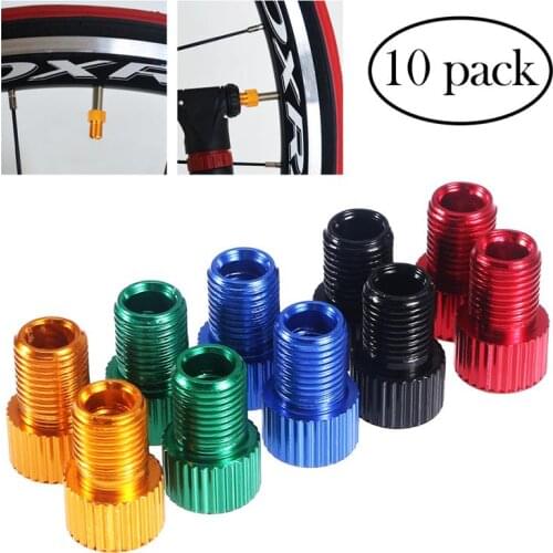 10 Pcs Aluminum Bicycle Tire Valve Bike Valve PRESTA to SCHRADER Converter Car Valve Adapter Bike Tube Pump Air Compressor Tools