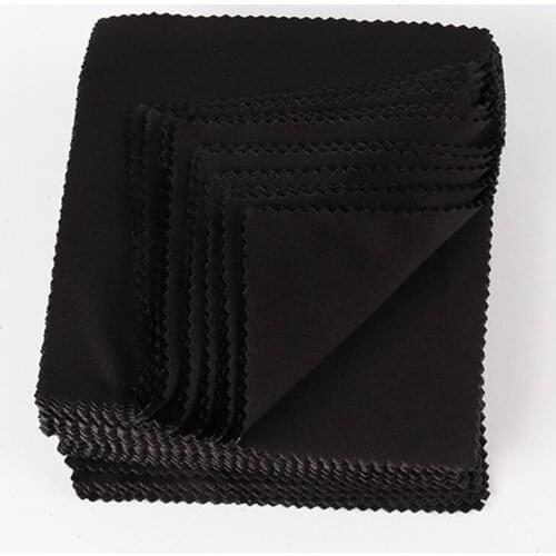 10pc/lot Black Microfiber Sunglasses Eyeglasses Cleaning Cloth 15*18cm Glasses Eyewear Clean Lens Cloth Accessories