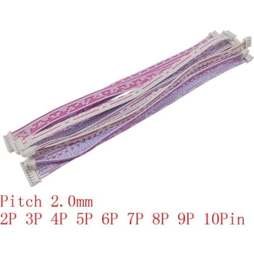 10Pcs Micro JST PH 2.0mm 2 P 3P 4P 5P 6P 7P 8P 9P 10 Pin Female to Female Jack Terminals Connector With Wire Cable 20CM 26AWG