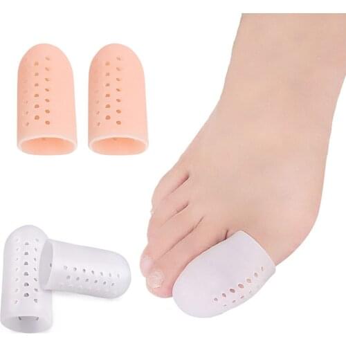 2pcs Big Toe Protector New Breathable Silicone Toe Covers tube with Holes for Corns Calluses Blister Toe Separators