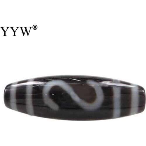 2021 New Arrival Hot Sale Natural Tibetan Dzi Beads Fashion Jewelry Accessories Oval Beads S Hook 38x12mm Hole 2.5mm Sold By Pc