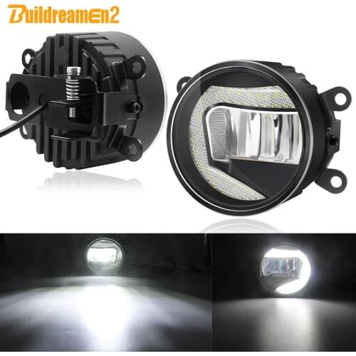 2IN1 Fog Light + Daytime Running Light Car Front Bumper LED Fog Lamp DRL 12V For Land Rover Discovery Range Rover Freelander