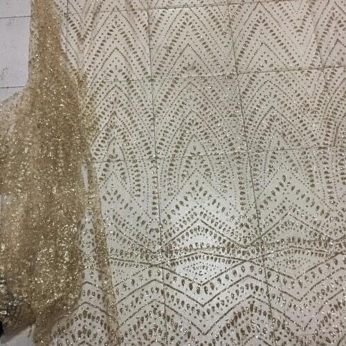 3 colors option pretty design glued glitter lace fabric African YG-191 for party dress the glitter will fall out some