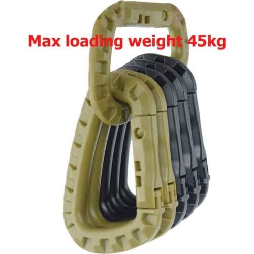 45kg Load Weight Plastic Steel Link Carabiner Nylon Button Tactical Outdoor Clasp Mountaineering Button Key D Buckle