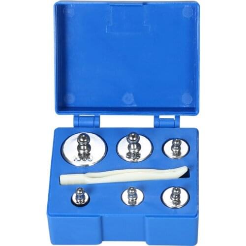 6pcs Weight Scale 5g 10g 2x20g 50g 100g Grams Calibration Weights Digital Scale Set with Tweezer for Balance Scale