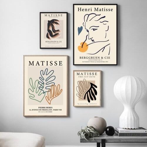 Matisse Cut-Outs Girl Face Dance Bird Abstract Wall Art Canvas Painting Posters And Prints Wall Pictures For Living Room Decor