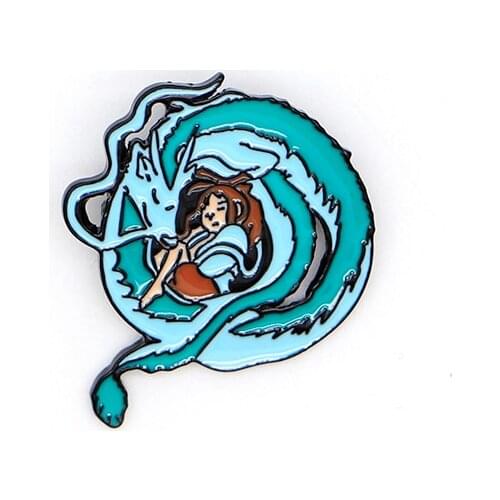 Anime Brooches Spirited Away Enamel Pin for Kids Lapel Pin Hat Bag Pins Women Dragon Brooch Badge S61