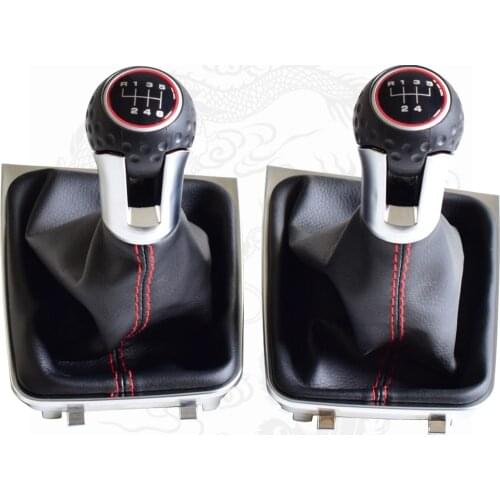 Auto Black Panel Red circle 5/6 Speed Car Gear Shift Knob Lever For Volkswagen VW Golf 7 Mk7 GTI GTD 2013-2018