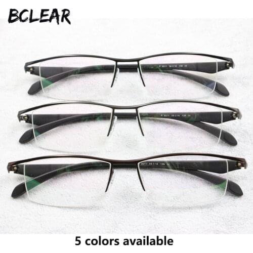 BCLEAR New Men Business Eyeglasses Frame Half Rim Brand Titanium Alloy Myopia Glasses Ultralight Fashion Square Spectacle Frames