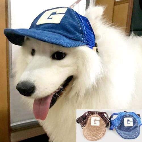 Pet Dog Hats Breathable Cute Summer Baseball Sun Cap With Ear Holes For small medium large dog Outdoor Accessories Hiking Sports