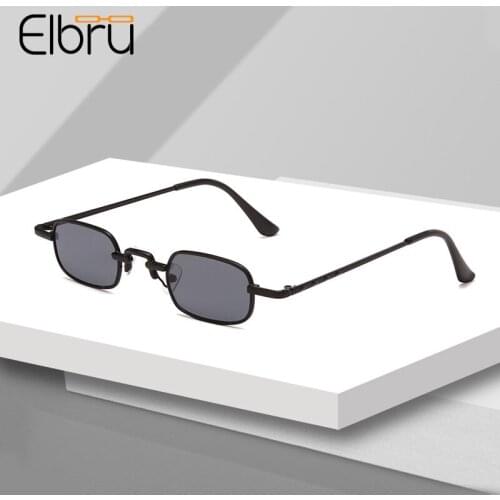 Elbru Fashion Vintage Small Frame Sunglasses Ultralight Metal Sungshades Men Women Brand Designer Sun Glasses Colorful Eyewear