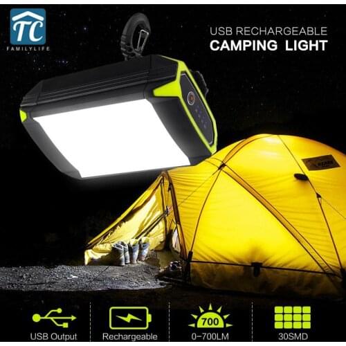 30 LEDS Lantern Camping Light Flasher Mobile Power Bank Camping Tent Light Flashlight USB Port utdoor Portable Hanging Lamp