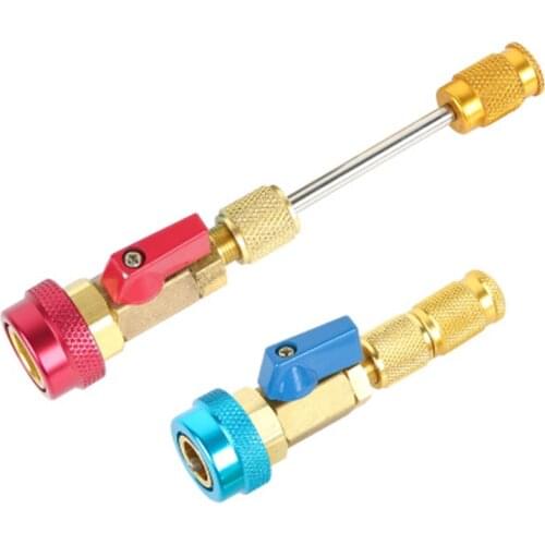 Car Air Conditioning Valve Core R134a Quick Remover Installer Low/High Pressure Refrigerant Adapter Valve Core Remover Tool