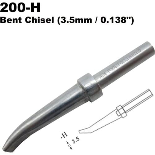 QUICK 200-H Bent Chisel 3.5mm Replacement Soldering Tip Fit 203 203H 204 204H 203D 376(I) 376D(I) 3100 3101 3102 3112 320 20H-90
