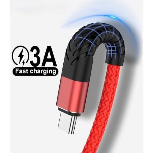 USB Type C Cable Data Charger For Samsung A50 A51 Huawei Xiaomi Redmi Note 8 Quick Charge Long Wire 2m 3m Mobile Phone Cord USBC