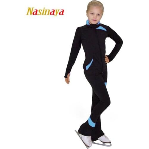 Customized Figure Skating Suits Jacket and Pants Long Trousers for Girl Women Training Patinaje Ice Skating Warm Gymnastics 15