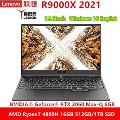 Lenovo Legion R9000X 2021 Gaming Laptop AMD R7-4800H 16GB 512G/1TB SSD RTX 2060 15.6inch IPS screen Backlit 144Hz Refresh Rate