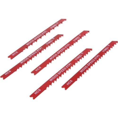 5pcs Durable U-shank High Carbon Steel 6 TPI Reciprocating Saw Blade Cutter For Wood Jig Cutting 37MB