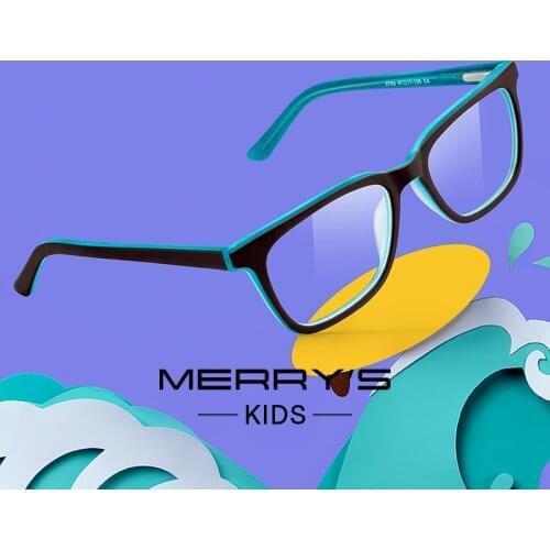 MERRYS DESIGN Boys Blue Light Blocking Glasses Square Computer Glasses For Kids Acetate Glasses Frames S7763FLG