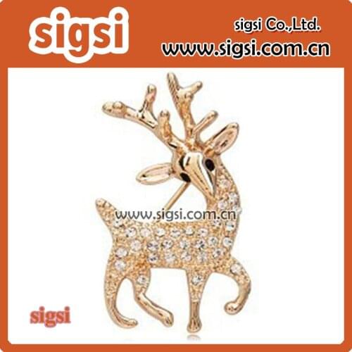 Cute rhinestone deer Brooch Lapel Pin Shawl Clip Corsage in Crystal Rhinestone metal pin brooch Jewelry Gift