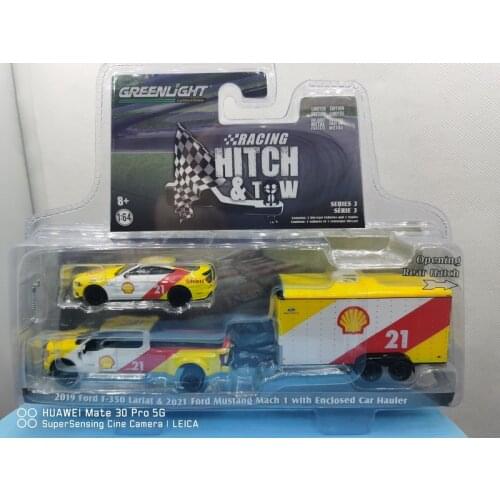 Greenlight cars 1:64 2019 fords F-350 lariat &2021 fords mustang Collection Metal Die-cast Simulation Model Cars Toys