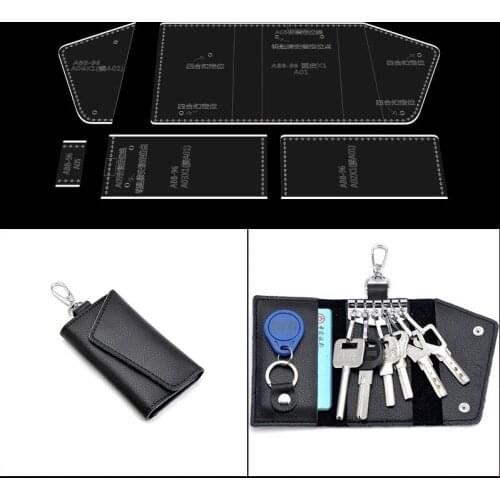 1Set Acrylic Key case set Leather Template Model Handwork Leather Craft Sewing Pattern Tools