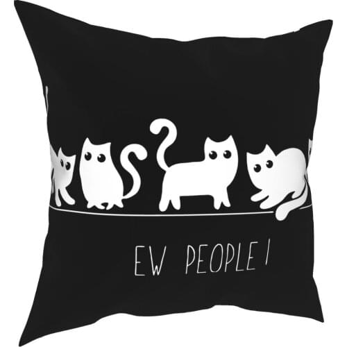 Ew People Cat Pillowcase Soft Polyester Cushion Cover Decoration Kitten Throw Pillow Case Cover Living Room Square 18