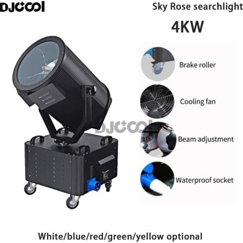 No duty outdoor waterproof 4KW moving head sky rose search light wood carton pkg. for roof building light track light
