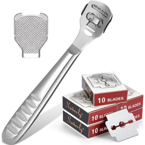 New Foot Care Tool Stainless Steel 1pc Dead Skin Callus Remover Planer Cutter Shaver Foot + 50pcs Blades