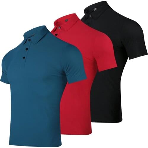 Golf Wear New Design 2021 Summer Mens Short-Sleeve Polo Shirts Golf Wear Casual Nylon Outdoor Golf Shirt Clothing Lapel Tops