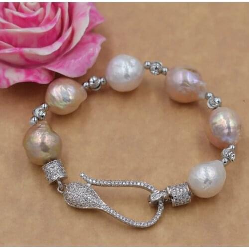 Freshwater pearl reborn keshi mix-colors baroque 8-13mm bracelet FPPJ wholesale beads nature