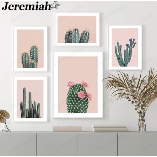 Modern Green Plant Canvas Painting Wild Cactus Flower Poster Boho Style Wall Art Painting Nordic Aesthetics Room Decoration