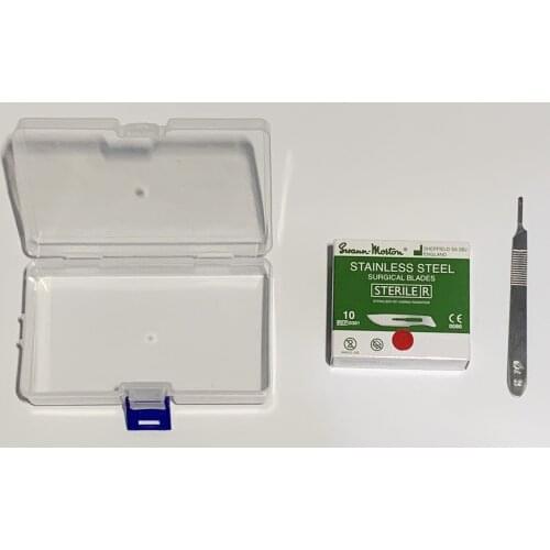 Swann Morton 10# Sterile Stainless Steel Surgical Blades with Normal Handle and Box