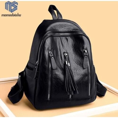 2021 High Quality Backpack Tassel Leather Backpacks Women Travel Backpack School Bags For Teenage Girls Shoulder Bag Mochilas