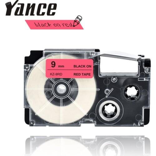 Yance XR9RD Compatible Casio Label Tape for XR-9RD 9mm Black on RED label printer tape for KL-60-L KL-120 ribbon label printer