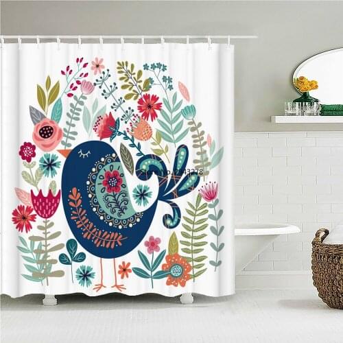 Funny Animal Bath Curtain Waterproof Fabric Shower Curtains Cartoon Cat Dog Owl Rabbit Bathtub Screen for Bathroom Home Decor