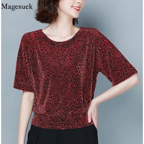 New Summer Short Sleeve Shirt Tops Elegant Shiny Sequin Women Shirts Blouses Plus Size Loose Solid Shine Female Blouse Top 9197