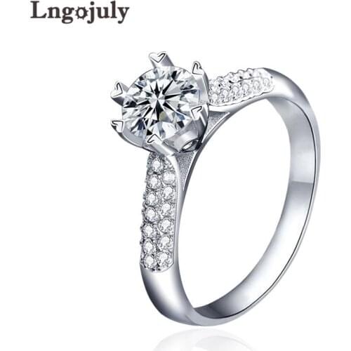 Pure 925 Sterling Silver Women Ring 1 Carat Moissanite Ring For Women Luxury Anniversary Engagement Party Silver 925 Jewelry