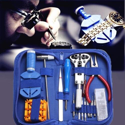 34 PCS Per Set Blue Watch Repair Tool Dismantling Back Cover Tool Replacing Watch Battery Tool Professional Watch Repair Tool Ki
