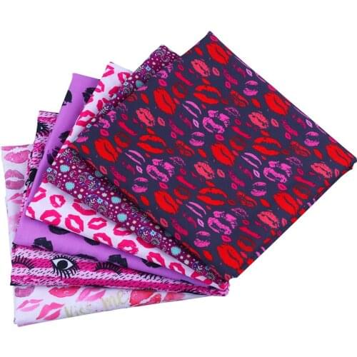 50*140CM mouth pattern Polyester cotton Fabric Patchwor Printed for Tissue Kids Home Textile for Sewing Doll Dress Curtain